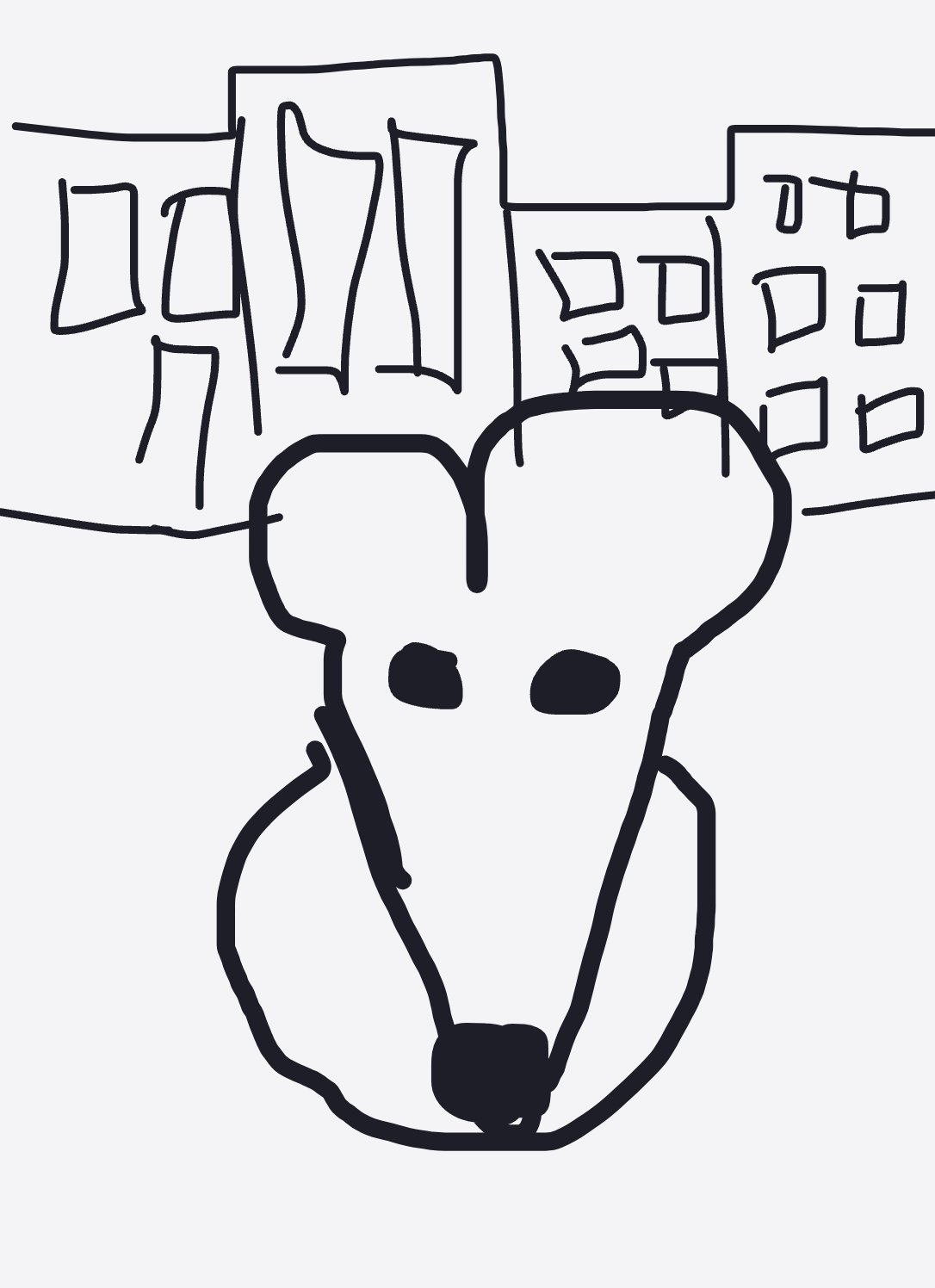 My Rat qui explore ville nocturne — a one-shot sketch by Snek on The Midnight Gallery daily drawing app.
