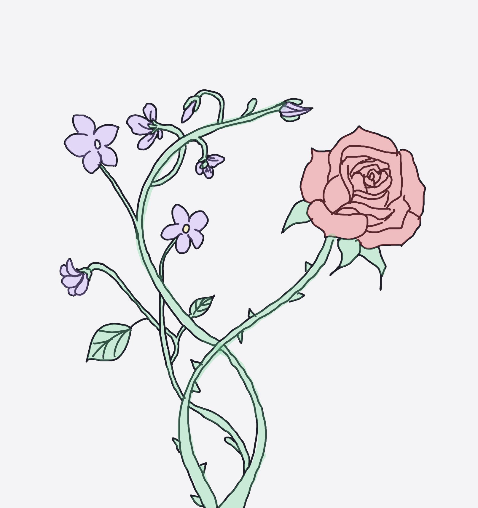 My Roses are red, violets are blue… — a one-shot sketch by Mizzie on The Midnight Gallery daily drawing app.