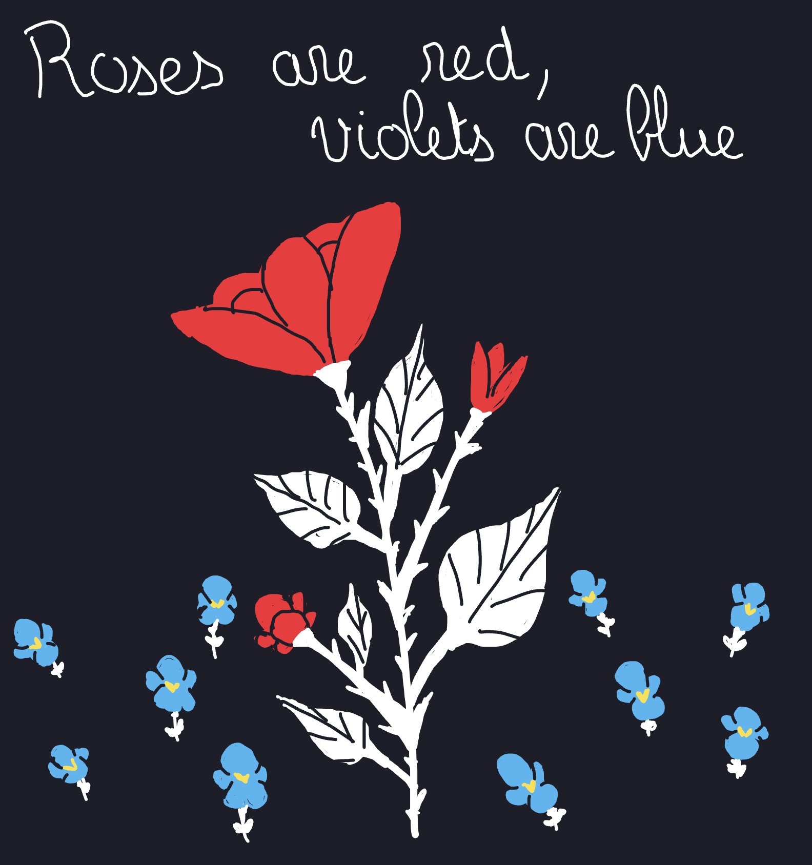 My Roses sont rouges, les violettes sont bleus… — a one-shot sketch by Moth on The Midnight Gallery daily drawing app.