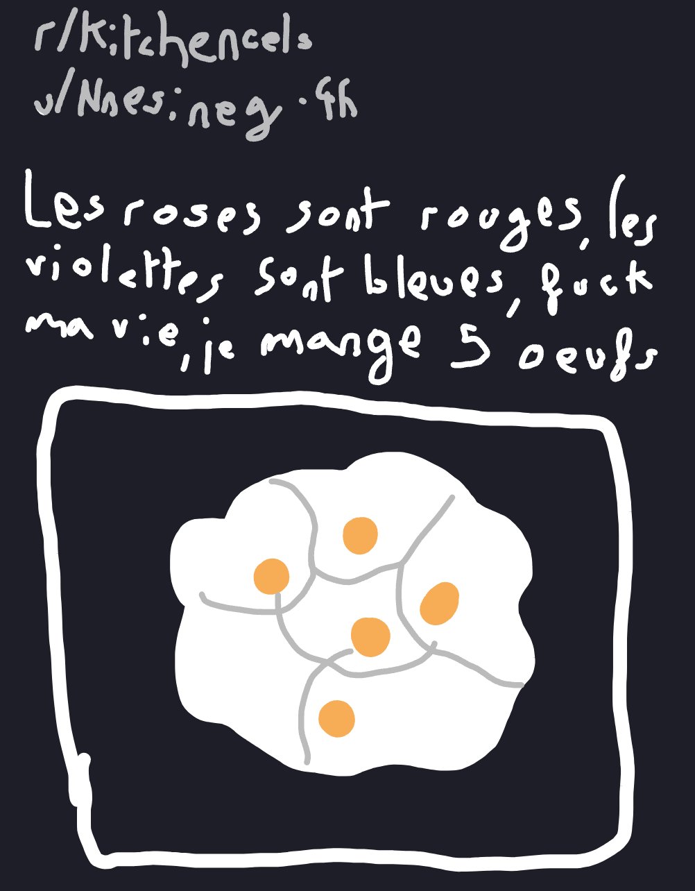 My Roses sont rouges, les violettes sont bleus… — a one-shot sketch by Nnes on The Midnight Gallery daily drawing app.
