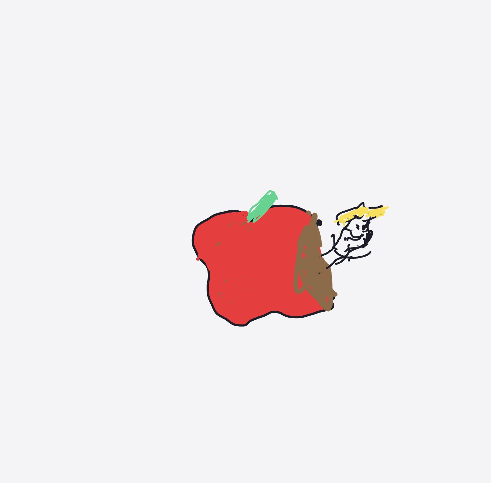A pomme rouge pourrie sketch by CrazyCatLady13666 — drawn in one shot in The Midnight Gallery daily drawing app.
