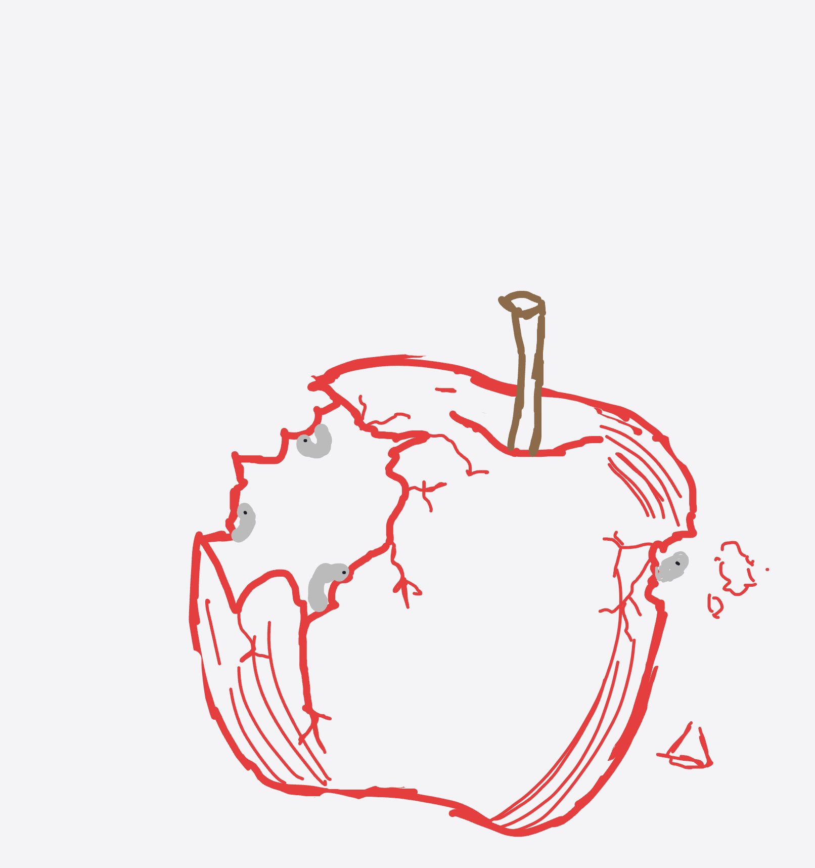 My Rotten red apple — a one-shot sketch by Mizzie on The Midnight Gallery daily drawing app.