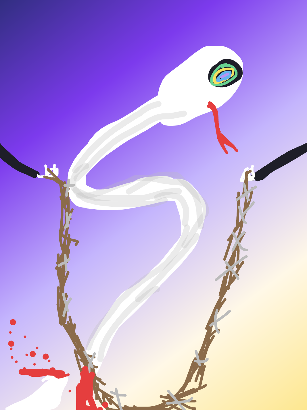 My Snake playing the jump rope — a one-shot sketch by The Creator on The Midnight Gallery daily drawing app.
