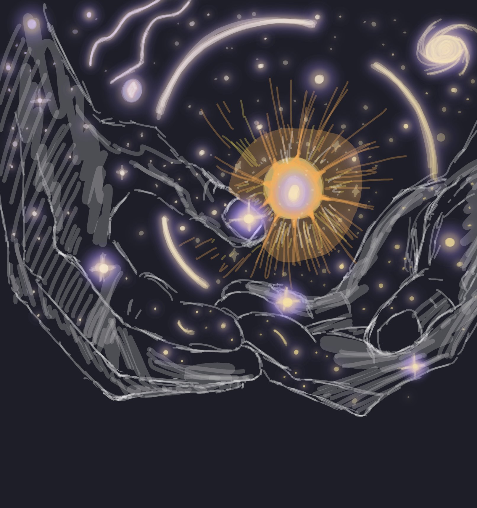 My The birth of a star — a one-shot sketch by Mizzie on The Midnight Gallery daily drawing app.