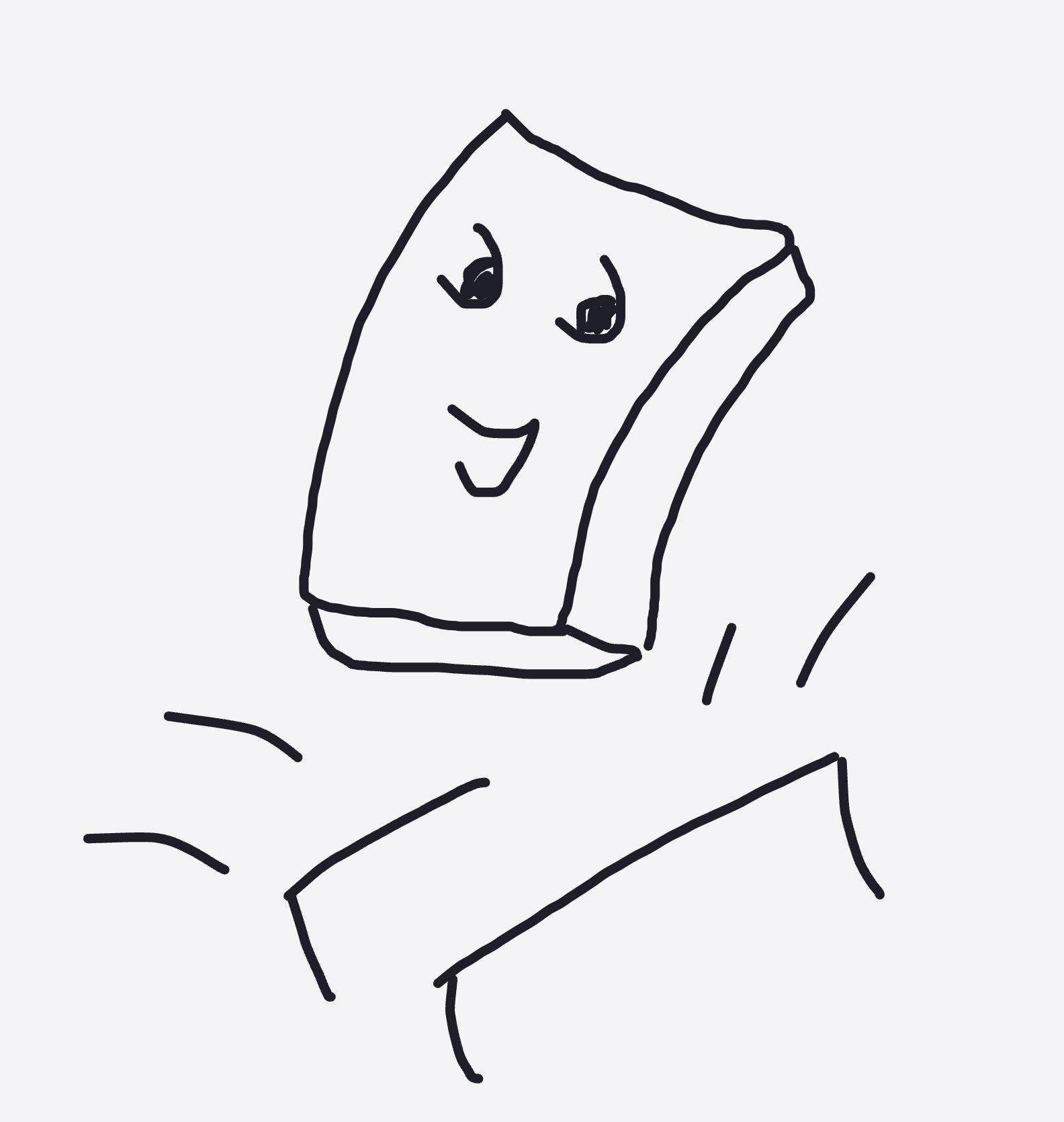 My Toast jumping from toaster — a one-shot sketch by LimpWestAfricanLion1799 on The Midnight Gallery daily drawing app.