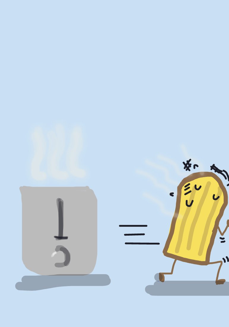 My Toast s'échappant du grille-pain — a one-shot sketch by ChrysTelam on The Midnight Gallery daily drawing app.