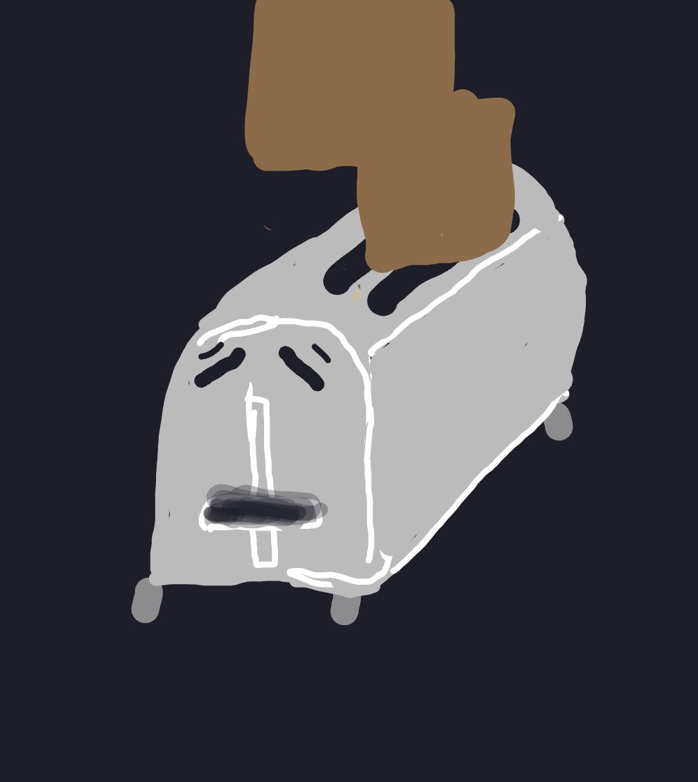 My Toast s'échappant du grille-pain — a one-shot sketch by Nnes on The Midnight Gallery daily drawing app.