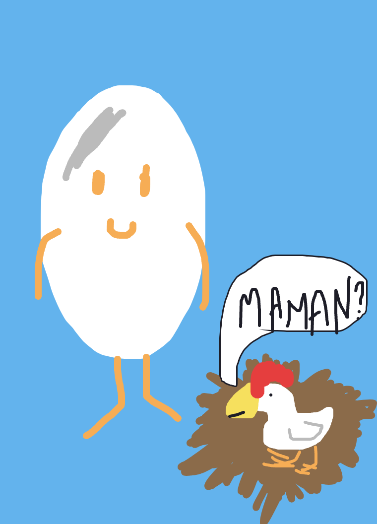 My Œuf ou la poule — a one-shot sketch by monade on The Midnight Gallery daily drawing app.