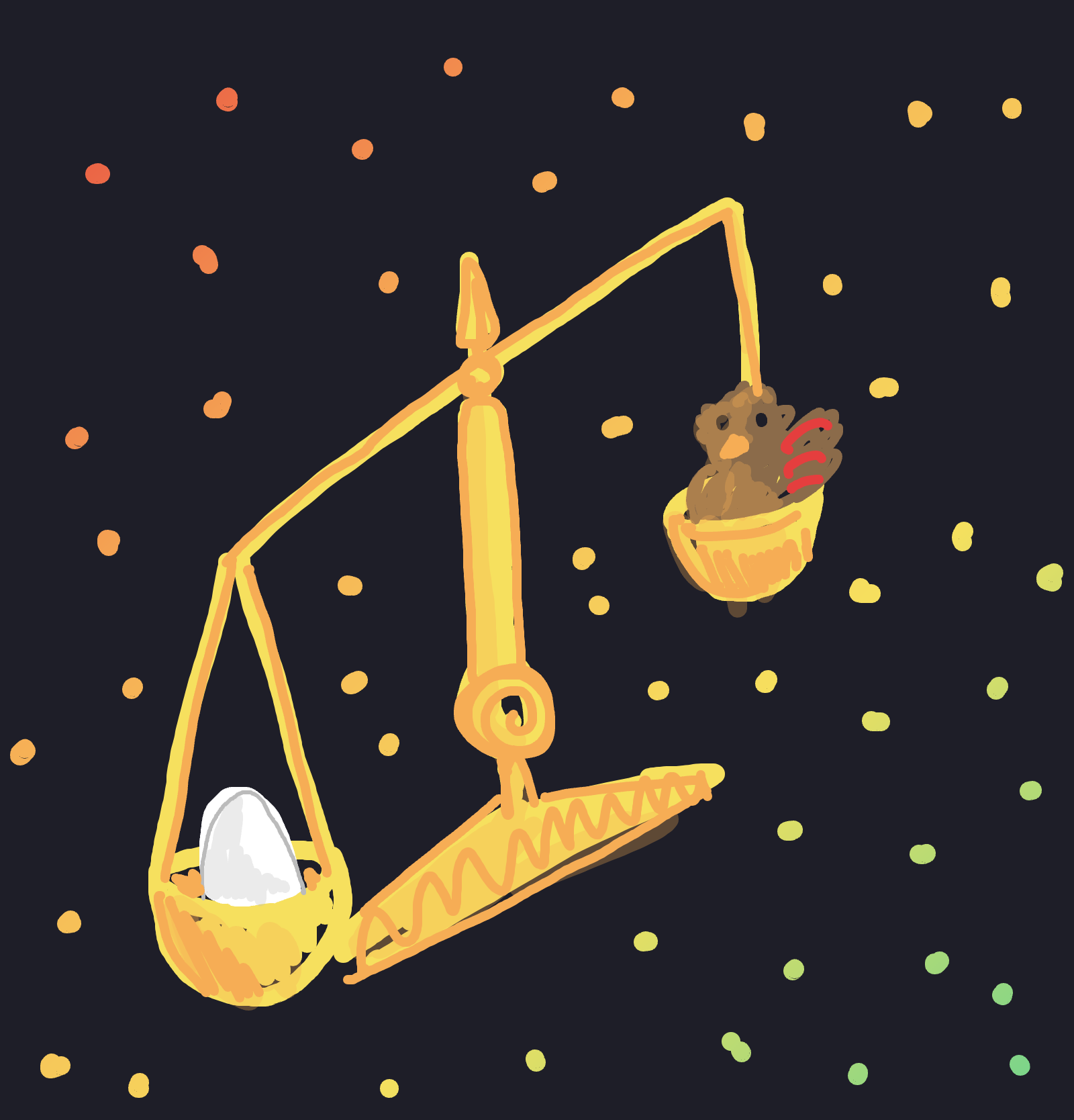 My Œuf ou la poule — a one-shot sketch by Palomino on The Midnight Gallery daily drawing app.