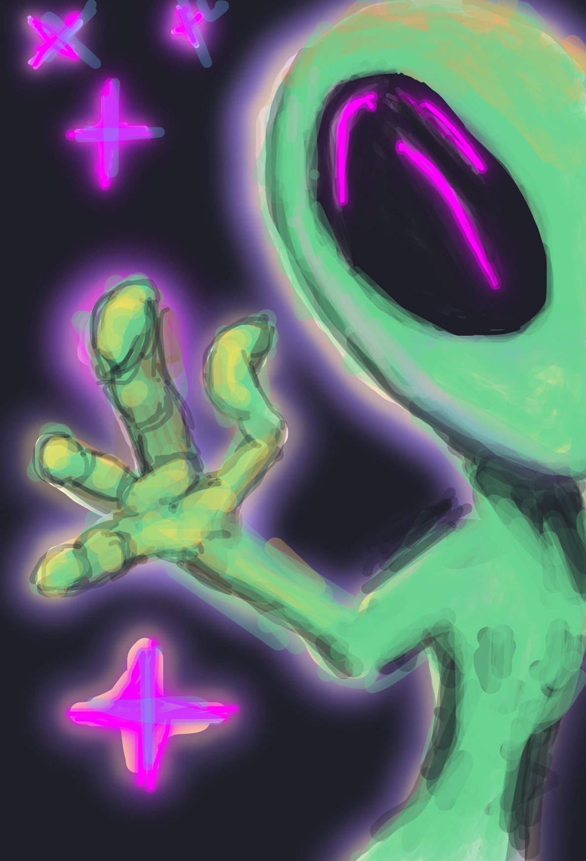 My Uncover Area 51's hidden secrets — a one-shot sketch by MadCreative on The Midnight Gallery daily drawing app.
