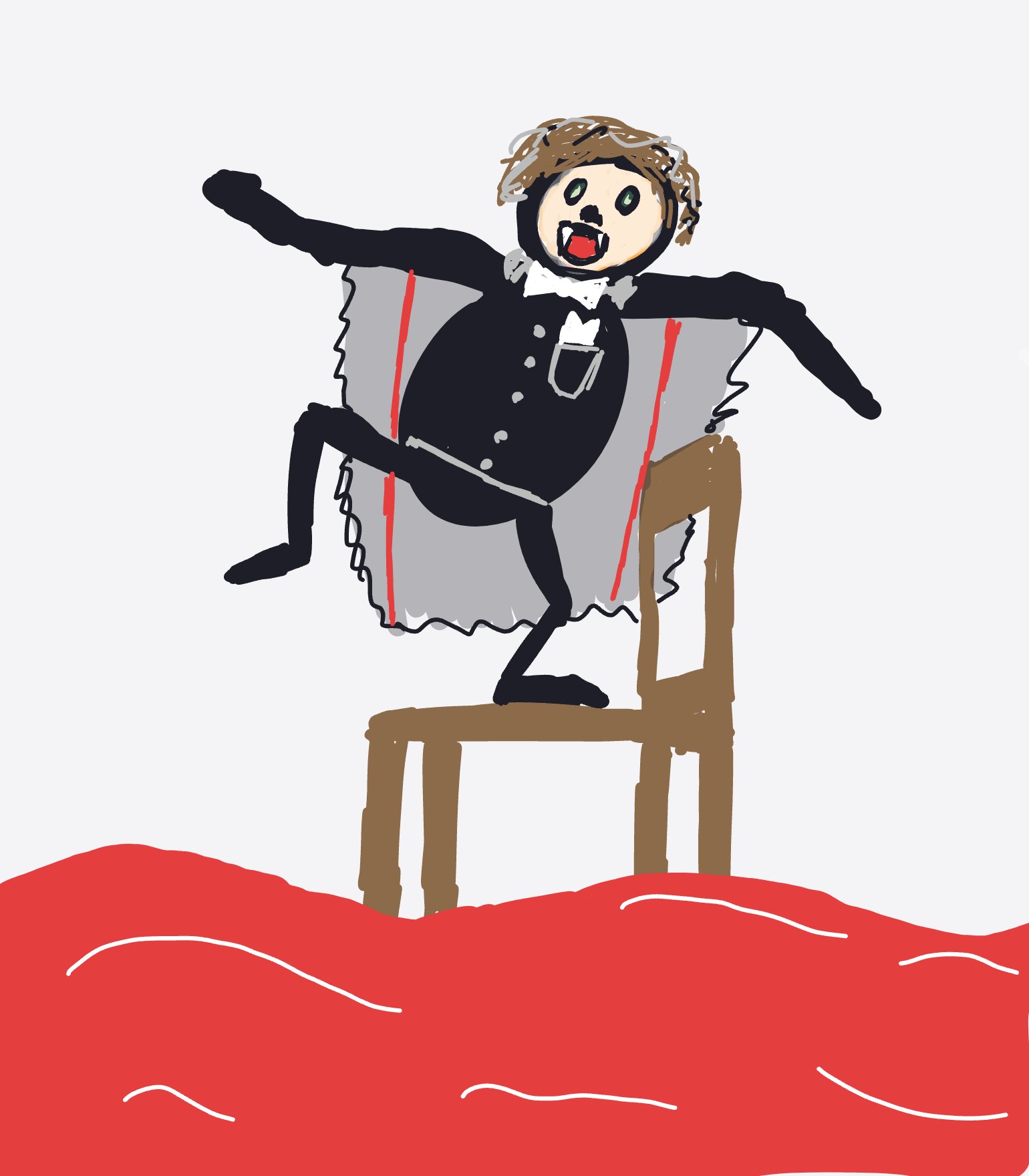 My Vampire scared of blood — a one-shot sketch by DevotedMasaiLion9892 on The Midnight Gallery daily drawing app.