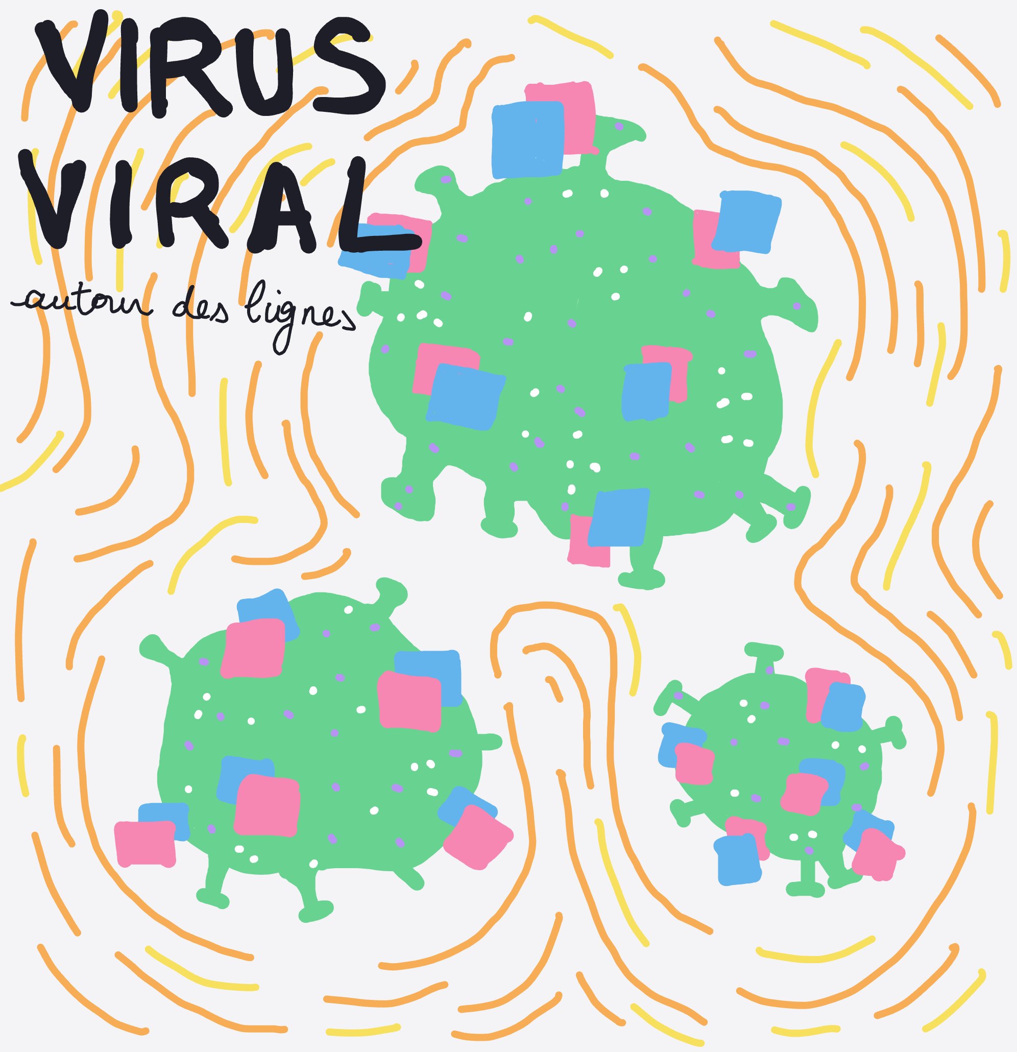 My Virus devenant viral en ligne — a one-shot sketch by Popyllan on The Midnight Gallery daily drawing app.