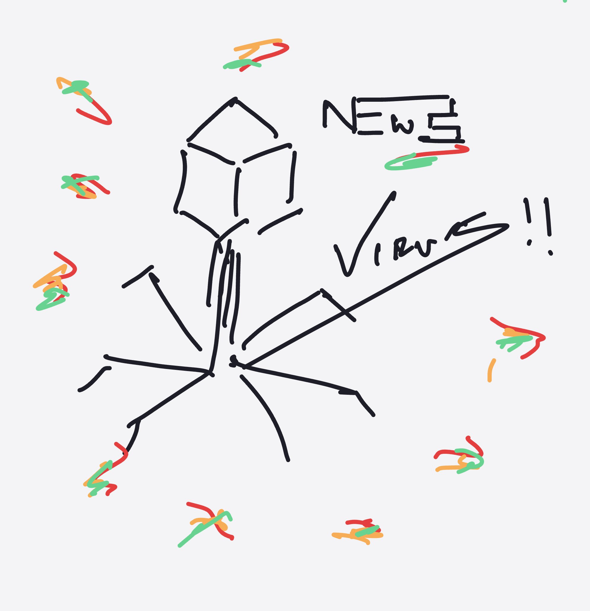 My Virus going viral online — a one-shot sketch by Icementhol on The Midnight Gallery daily drawing app.