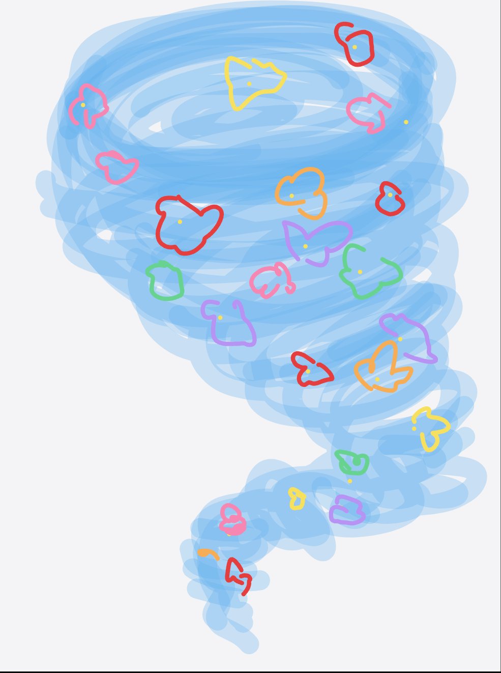 My Wind sways colorful flowers — a one-shot sketch by Bunny on The Midnight Gallery daily drawing app.