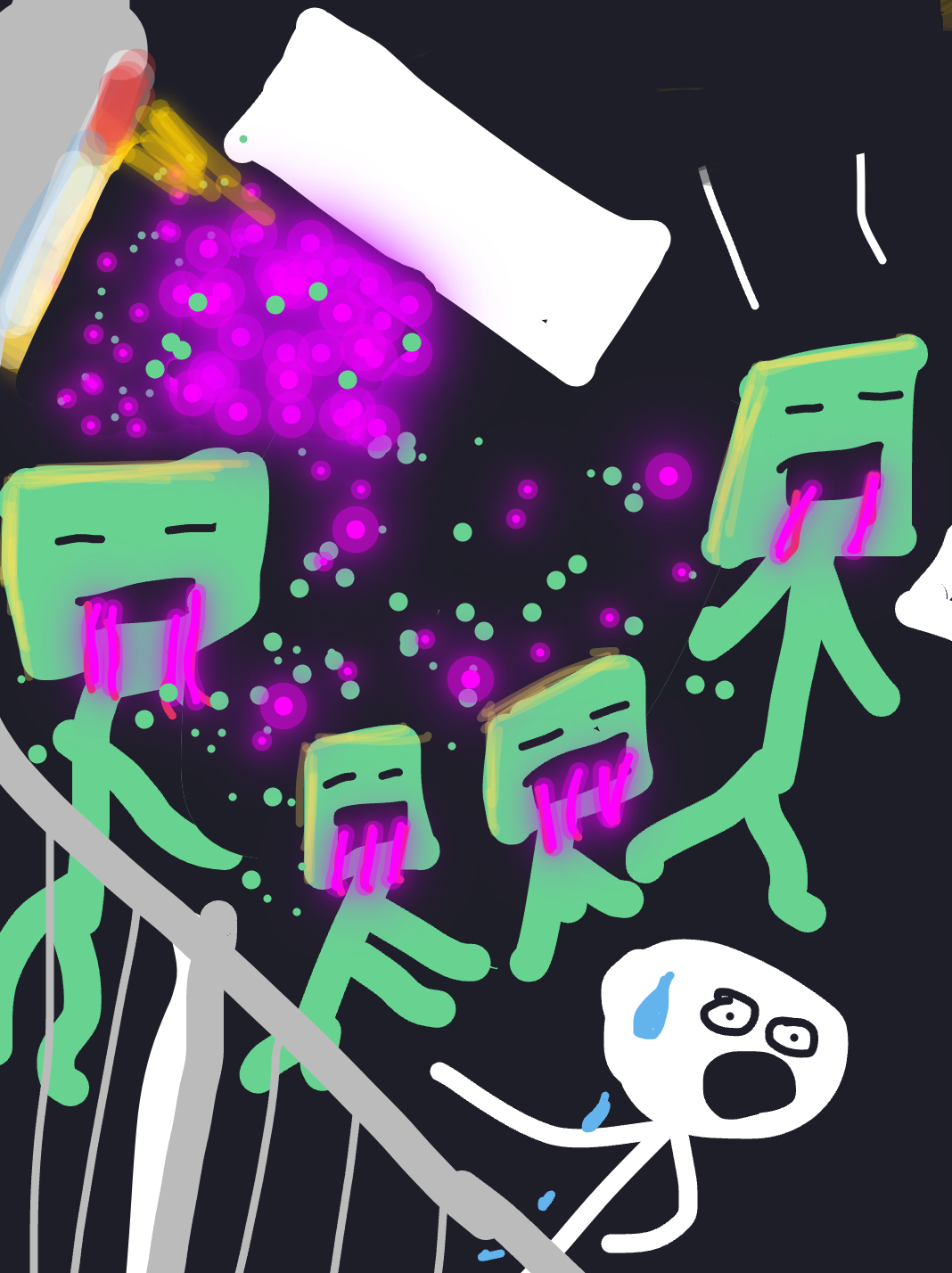 My Zombie invasion — a one-shot sketch by The Creator on The Midnight Gallery daily drawing app.