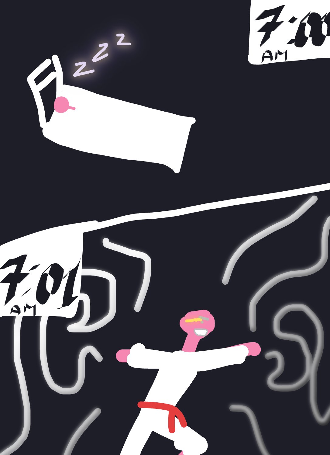 … violets are blue, I’m in my bed, I do kung fu — a one-shot sketch by The Creator on The Midnight Gallery daily drawing app.