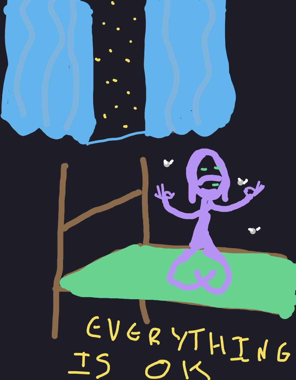 vrai moine bouddhiste — a one-shot sketch by Nnes on The Midnight Gallery daily drawing app.
